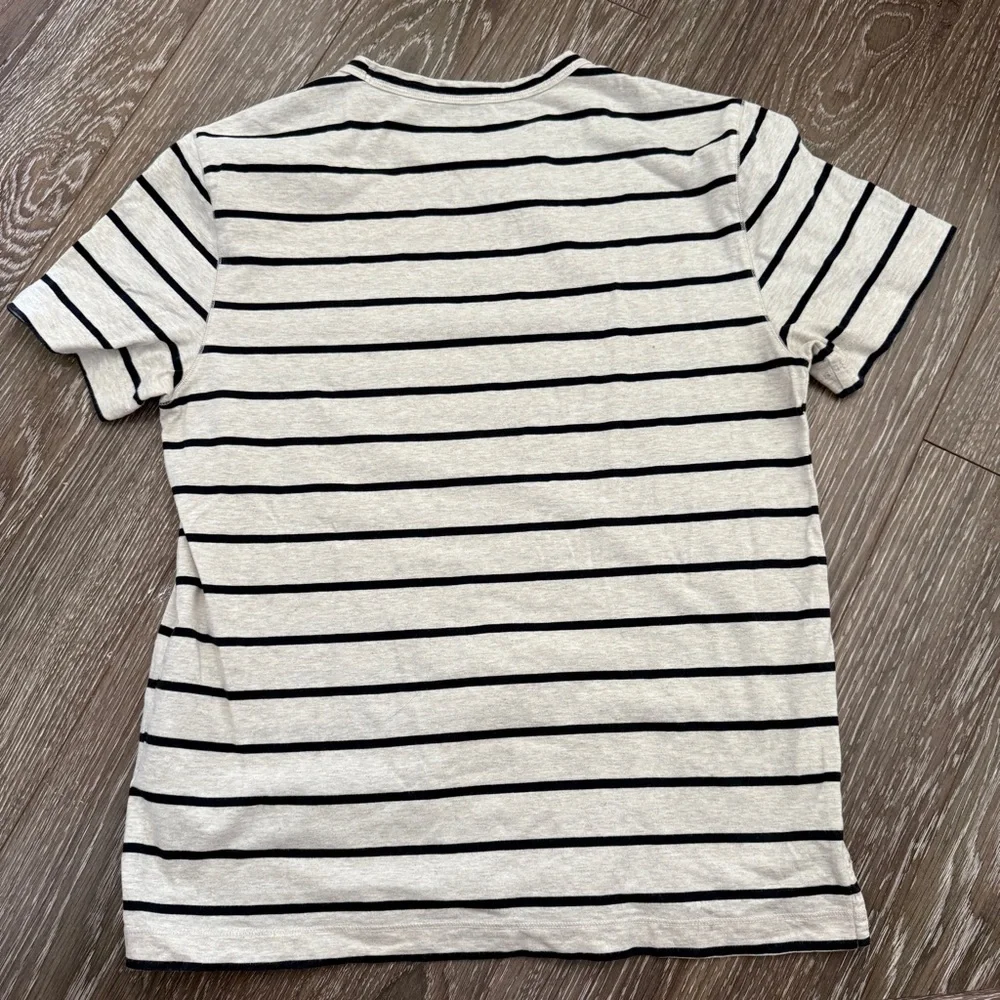 Banana Republic Striped Black T-Shirt Size Medium